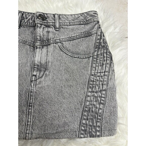 IRO Paris Jaliska Gray Washed Mini Skirt Side Detail 40 Super Cute! Excellent - Picture 5 of 6